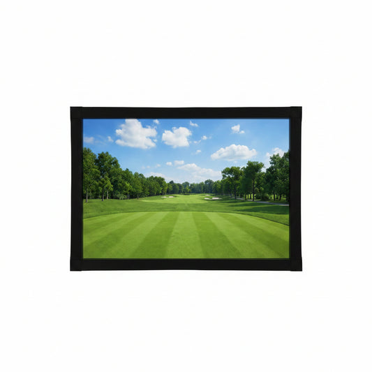 Golf Impact Screen, 3D Air Mesh Golf Simulator Impact Screen, Thicken HD Projector Screen for Hitting Training Practice Home/Indoor/Outdoor with Webbing Buckles & Bungee Cords
